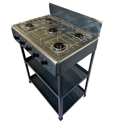 China With Shelf And Storage Price Type New Table Top Gas Cooker 4 Burner Gas Hob Home Cooking Stove With Lid for sale