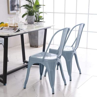 China Stackable Coffee Shop Metal Chair Coffee Shop Metal Chair Iron Stackable Chair Tolixs Style Armless Chair for sale