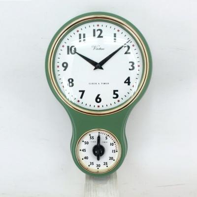 China Antique Style Vintage Quartz Time Timer Wall Clock For Kitchen Room Decor for sale