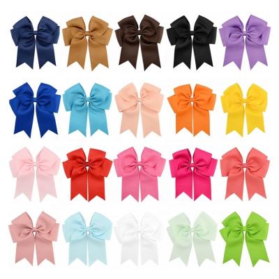 China Long Ribbon Hair Bow 6 Inch Ribbon Hair Bow Alligator Snap Hair Clips Barrettes Hair Clips Accessories For Baby Toddlers for sale