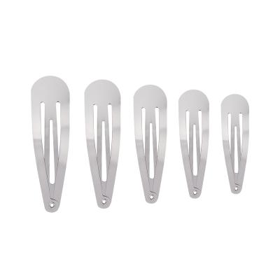 China Wholesale Fashion Bulk Craft White DIY Stainless Steel Metal Snap Hair Clip Simple Barrettes For Kids Girl Women for sale