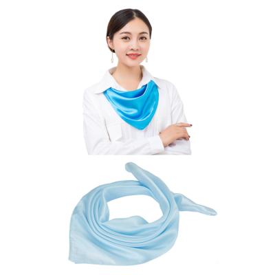 China Large Solid Square Silk Bandanna Neckerchief Plain Satin Square Head Neck Scarves Wrap Headbands Face Mask For Women for sale