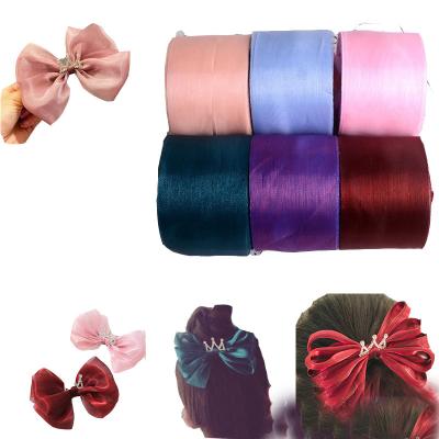 China Widly Used Hot Wholesale Korean Soft Yarn Bow Jewelry Accessories Maruko Hair Clip Hair Accessories Korean Handmade Material for sale