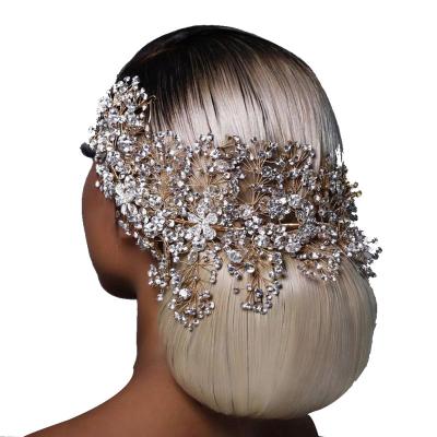 China Fashionable Wholesale Handmade Rhinestone Bridal Headpiece Hair Accessories Wedding Bridal Headpiece Headband Hair Clips Pins For Women for sale