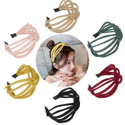 China Red Yellow Green Hard Headbands Wide Elastic Stretch Covered Width Adjustable Black Cloth Hair Hugging Support Hairbandsfor Women for sale