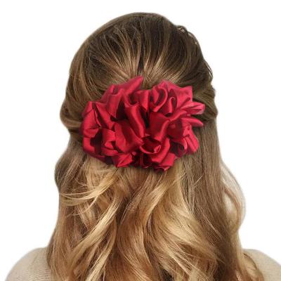 China Rose Flower Bows Metal Hair Chiffon Big Claw Hair Clip Big Butterfly Korean Ribbon Octopus Claw Clips Jaw Barrettes Grips Clamps Pins for sale