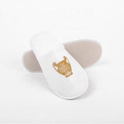 China Hot Sale Fashion Trend Comfortable Good Quality Eco-friendly Slipper Logo Cotton Hotel Slippers Custom Made For Guest for sale