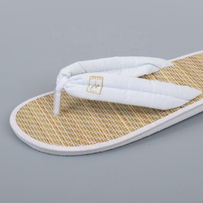 China Linen Disposable Slippers Casual Indoor Casual Floor Shoes Open Toe Slippers Flat Shoes Flip Flops Home Slipper for sale