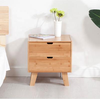 China Mid Century Modern Nightstand Bamboo Lacquer Side End Table, Natural for sale