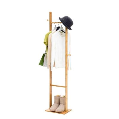 China Viable Free Standing Coat Hanger Stand Bamboo Multifunctional Clothes Rack Hat Rack For Bedroom Office for sale