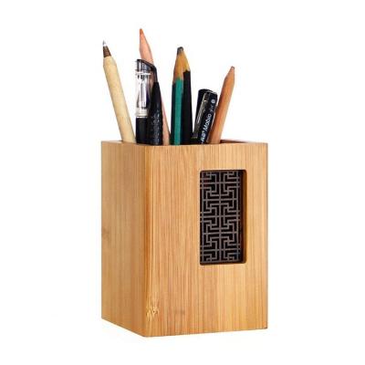 China Europe\North America Design Creative Japanese Style Garden Bamboo Desk Pen Pencil Holder Stand for Office School for sale