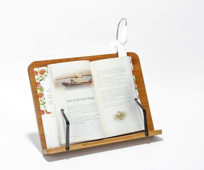 China Sustainable Bamboo Table Reading Book Holder & Cook Book Holder With Light Lamp - 100% Purely Natural Eco-Friendly Adjustable Reading St for sale