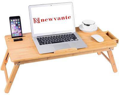 China Adjustable Lap Tray Computer Desk Large Size Bed Serving Tray Breakfast Table Foldable Notebook Bamboo Table Laptop Desk LAPTOP DESK for sale