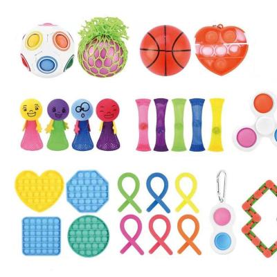 China 3+ Wholesale Brinquedos De Estresse Silicone Push Up Noise Squeeze Toys Wiggle Toys Set Sensory for sale