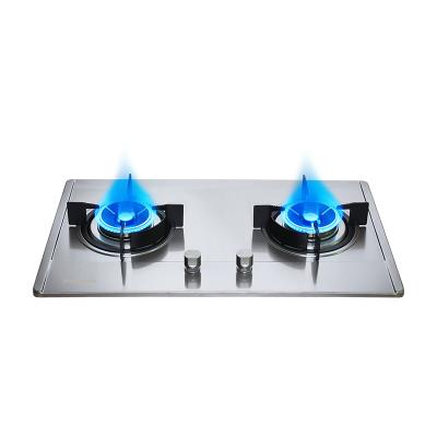 China Hotel 2 Burner Gas Stove Gas Hob High Power Built-in Gas Stove Korea for sale