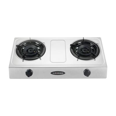 China Hotel Gas Stove South Africa Stainless Steel 2 Burner Gas Cooktops for sale