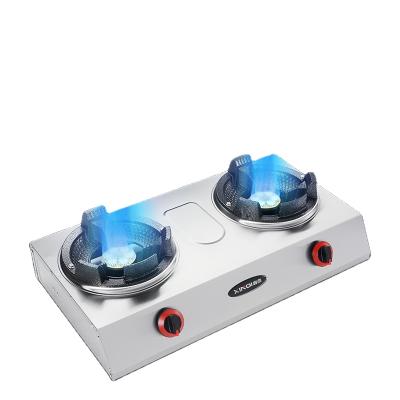 China New Style Easily Cleaned Home Appliances 2 Heads Cast Iron Gas Hob Auto Ignition Gas Stove Cooker for sale