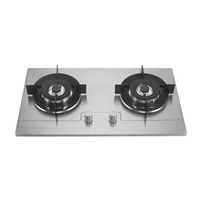 China Easily Cleaned Electric Gas Cooker South Africa Stainless Steel Built In Dual Gas Hob 2 Burners Gas Cooktops for sale