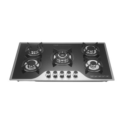 China Easily Cleaned 5 Burner Gas Cooker Cast Iron Gas Hob Burner Brass Cooker for sale