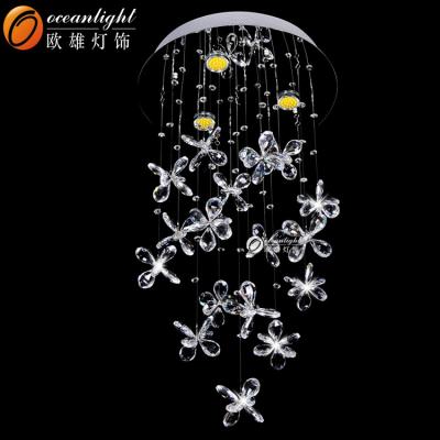 China Modern LED Home Lighting Glass Butterfly Crystal Chandelier Decoration Chandelier OM66003W for sale