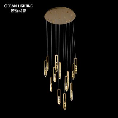 China Modern Luxury Creative Decorative Led Lighting Hanging Lights Crystal Hotel Lobby Staircase Chandelier for sale