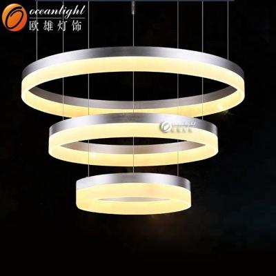 China Indian Modern Ring Acrylic Chandelier Restaurant Pendant Lamp OXD8815 Modern Acrylic Lighting for sale