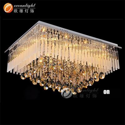 China Home Lighting Flush Mount Rain Drop Ceiling Light, Modern Chandelier For High Ceiling Lamp, 9K Crystal Ceiling Light OM88516 for sale