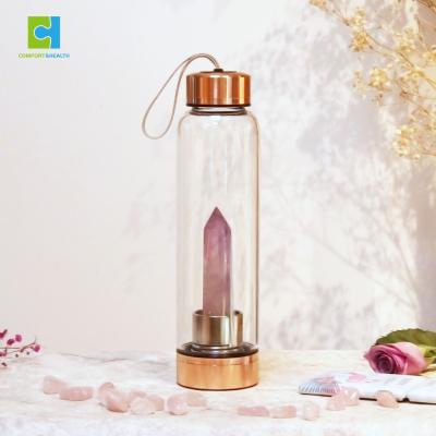 China Crystal Water Bottle Natural Gemstone Viable Clean Water Bottles Quartz Clear Water Bottle for sale