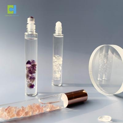 China 2021 Popular Personal Care 10ml Private Label Wedding Favors Mini Refillable Glass Gem Roller Bottle For Essential Oils for sale