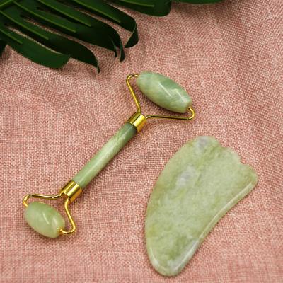 China Body Face Health Care Massage Massager Wholesale 100% Natural Jade Roller Spa Grade Eco Gua Friendly Sha Set Jade Roller for sale