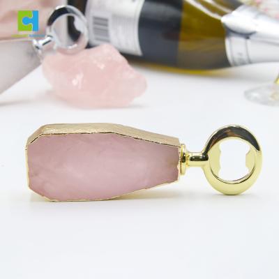 China Sustainable Design Customized Logo Gemstone Amethyst Quartz Crystal Beer Bottle Opener for sale