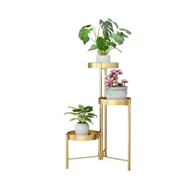 China Flower Shelf Metal Flower Stand Balcony Minimalist Wholesale Artistic Flower Rack for sale