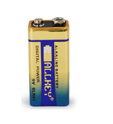 China Best Cheap Private Alkaline Dry Battery Super 9 Volt 480 Mah Alkaline Battery 6LR61 6LR61 Dry Cell Battery 9 Volt for sale