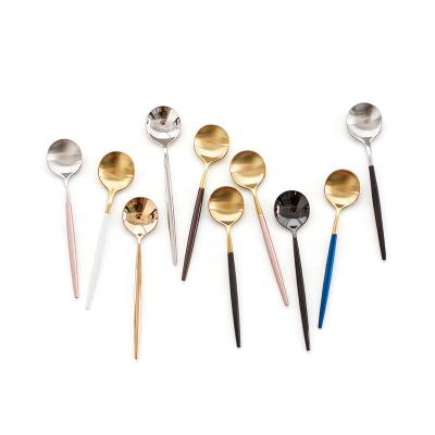 China Sustainable High Quality Dessert Set Stainless Steel Coffee Small Silver Luxury Cutlery Spoon Only Mini Spoon Gold Customize Tea Spoon for sale