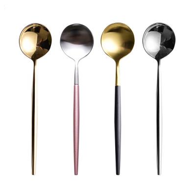 China Wholesale Viable Set Viable Flatware Wholesale Gold Factory Cafe Hotel Cafe Hotel Silver Black Customize Tea Stainless Steel Honey Small Spoon for sale