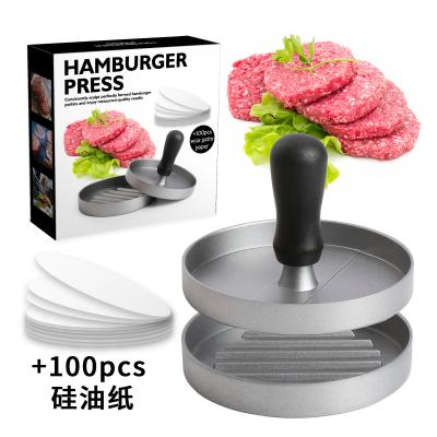 China Hot Sale Manual Round Meat Stocked Patty Maker Top Food Grade Non Stick Non Slip Coated Aluminum Burger Press for sale