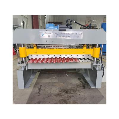 China Steel Cold Line Corrugated Roof Sheet Roll Forming Machine Te koop