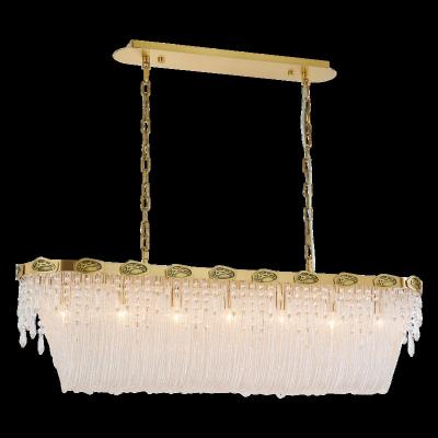 China 2023 New Custom Atmospheric Luxury Green Bronze Jellyfish Restaurant Rectangular Chandelier Lamp Crystal Chandelier for sale