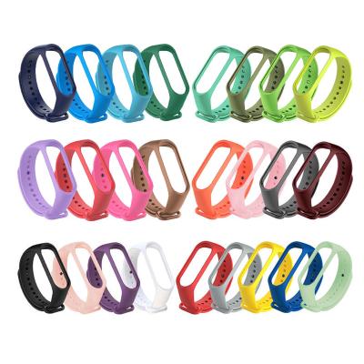 China TPU Strap For Xiaomi MI Band 6 5 4 3 Silicone Strap Wristband Replacement For Xiaomi Band 5 6 MiBand 4 3 Wristband Color Soft Strap for sale