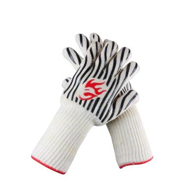 China Short Cuff Oven Gloves Aramid Resistant High Temperature Food Grade Heat Protection Double Layer Food Approval for sale