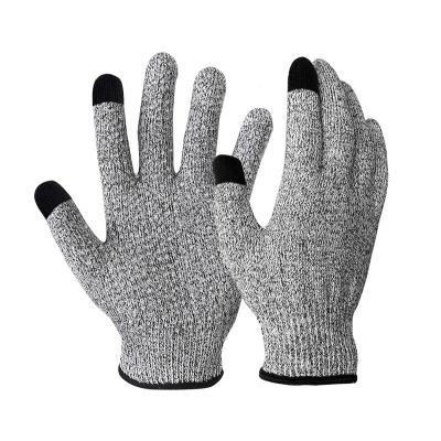 China Cut Resistant Color Gray Safety Touchscreen HPPE Cut Resistant Glove For Hand Protection for sale