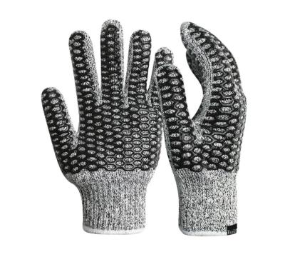 China Double Layer Cut Resistant Anti-Slip Durable And Silicone Dotted Warm Winter Cut Resistant Hand Work Safety Gloves for sale