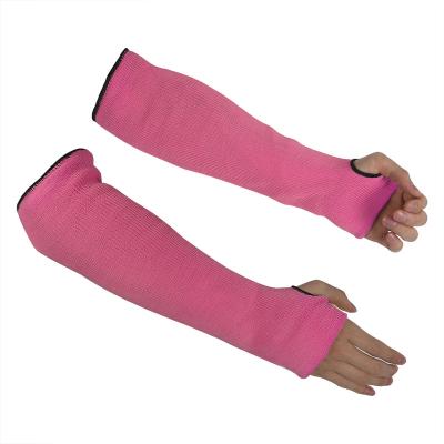 China Breathable Wholesale Double Layer Thumb Hole Knitted Heavy Duty Hot Cut Safety Sleeves for sale