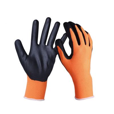 China Gardening Steel Knitted PU Hi Vis Flexible Outdoor / Home Protective Fiberglass Orange HPPE Coated Cut Resistant Safety Work Gloves for sale