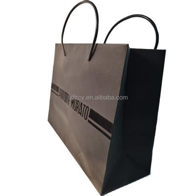 China Handmade Custom Green Blue Pink Paper Logo Printed Retail White Black Shopping Bag Packaging With PVC Tube Handle for sale