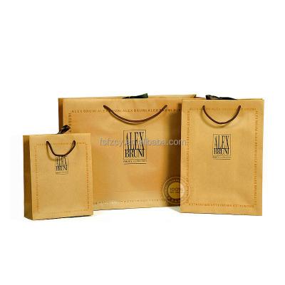 China Materials Brown Wholesale Recycled Logo Customized Ribbon Luxury Paper Custom Gift Packaging Bag for sale