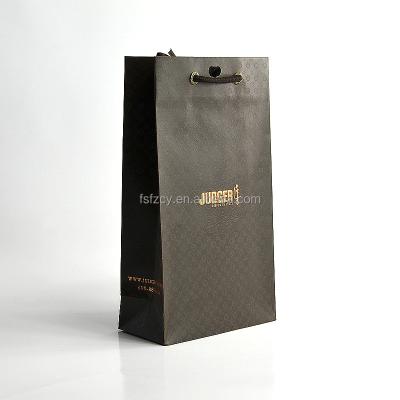 China New Design Recycled Materials Recycle Kraft Paper Ribbon Gift Bag For Shopping for sale