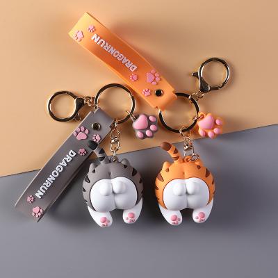 China Ring Cute 3D Cartoon Cat Pendant PVC Keychain Doll Keychains Wristband Car Keychains Bag Rubber Keychains Decoration Keychains Promotional Gifts for sale