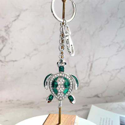 China Ocean Tourist Attraction Souvenir Gifts Cute Popular Personalized Rhinestone Sea Turtle Key Chain for sale