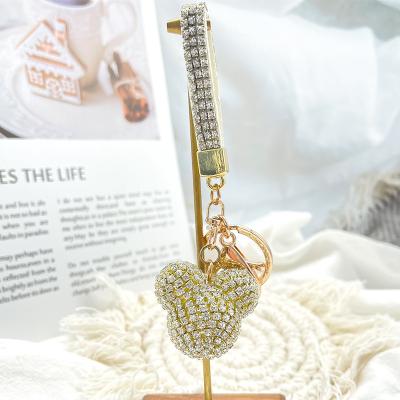 China Nice Rhinestone Cute Bear Bling Full Diamond Rhinestone Fashion Souvenir Gifts Design Key Chain for sale